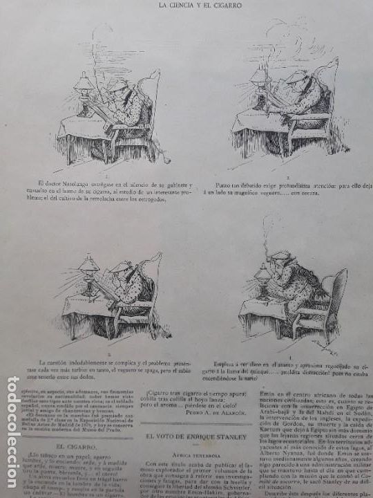 Poster collecting: LA CIENCIA Y EL CIGARRO VI&Ntilde;ETA HUMORISTICA HOJA A&Ntilde;O 1891