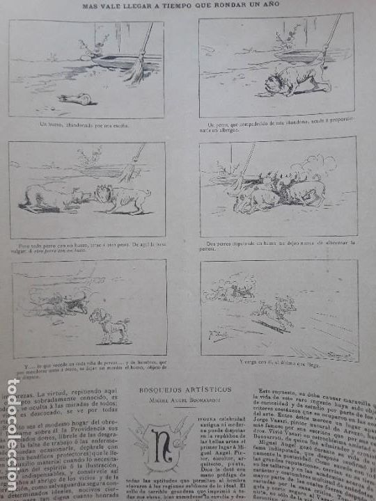 Colecionismo de cartazes: MAS VALE LLEGAR A TIEMPO QUE RONDAR UN A&Ntilde;O VI&Ntilde;ETA HUMORISTICA HOJA A&Ntilde;O 1891