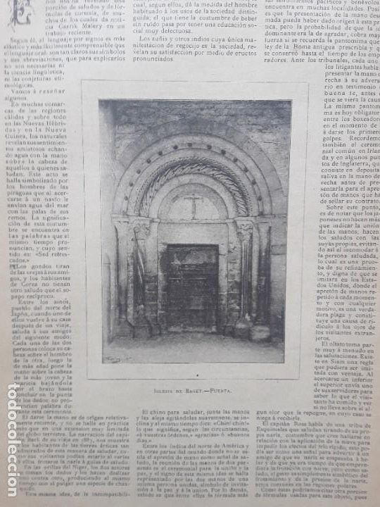 Coleccionismo de carteles: IGLESIA DE BAGET PUERTA HOJA A&Ntilde;O 1891