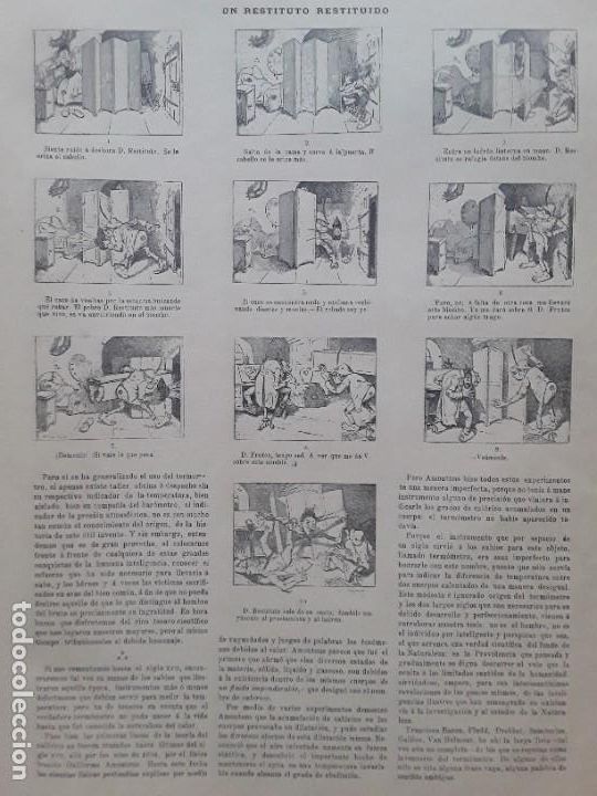 Coleccionismo de carteles: UN RESTITUTO RESTITUIDO VI&Ntilde;ETA COMICA AUCA HOJA A&Ntilde;O 1891