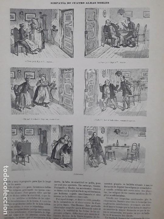 Coleccionismo de carteles: SIMPATIA DE CUATRO ALMAS NOBLES VI&Ntilde;ETA HUMORISTICA AUCA HOJA A&Ntilde;O 1891