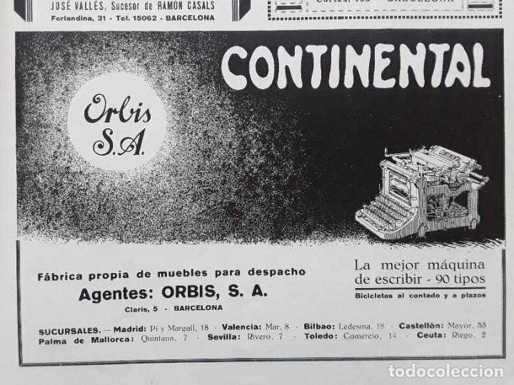 Collectionnisme d'affiches: MAQUINA DE ESCRIBIR CONTINENTAL ORBIS S.A BARCELONA HOJA A&Ntilde;O 1920-1930