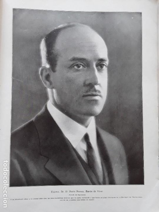 Poster collecting: DARIO ROMEU BARON DE VIVER ALCALDE DE BARCELONA Medidas : 25 x 33 cm HOJA A&Ntilde;O 1920-1930