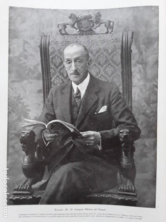 Collectionnisme d'affiches: JOAQUIN MILANS DEL BOSCH GENERAL EJERCITO GOBIERNO CIVIL BARCELONA HOJA A&Ntilde;O 1920-1930