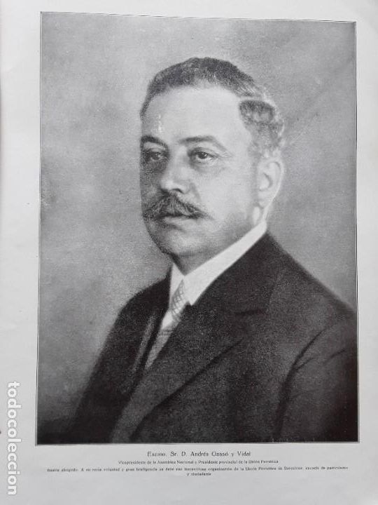 Collectionnisme d'affiches: ANDRES GASSO Y VIDAL VICEPRESIDENTE ASAMBLEA NACIONAL PRESIDENTE UNION PATRIOTICA HOJA A&Ntilde;O 1920-1930