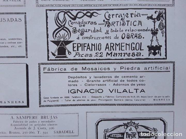 Coleccionismo de carteles: FABRICA DE MOSAICOS Y PIEDRA ARTIFICAL IGNACIO VILALTA MANRESA HOJA A&Ntilde;O 1920-1930