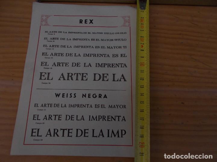 Coleccionismo de carteles: ANTIGUO CARTEL DE MUESTRAS, REX, EL ARTE DE LA IMPRENTA