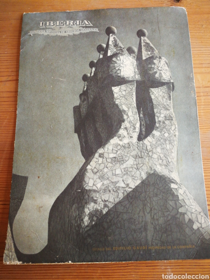 Coleccionismo de carteles: CARTEL IBERIA (COMPA&Ntilde;&Iacute;A AN&Oacute;NIMA DE SEGUROS GENERALES), EDIFICIO GAUD&Iacute;. (EN CART&Oacute;N) 36X26CM.