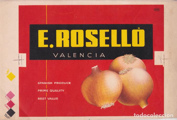 Collectionnisme d'affiches: E.ROSELL&Oacute;, VALENCIA, SPANISH PRODUCE - PRUEBAS DE COLOR - PUBLICIDAD