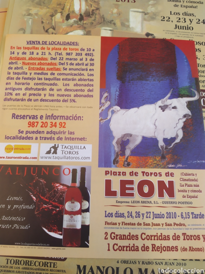 Coleccionismo de carteles: Cartel plaza toros Le&oacute;n Espa&ntilde;a junio del 2010