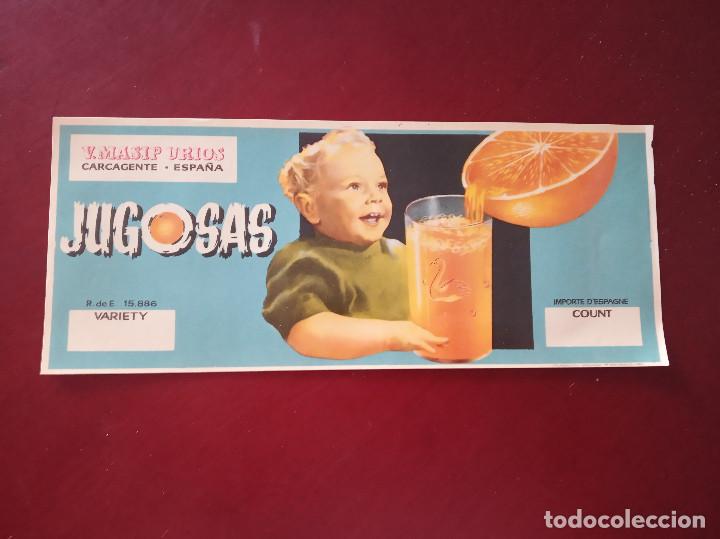 Coleccionismo de carteles: etiqueta de naranjas jugosas carcagente