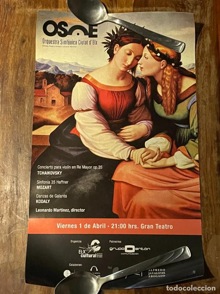 Coleccionismo de carteles: CARTEL POSTER ORQUESTA SINFONICA CIUDAD DE ELCHE TCHAIKOVSKY, MOZART, KODALY (GRAN TEATRO ELCHE)