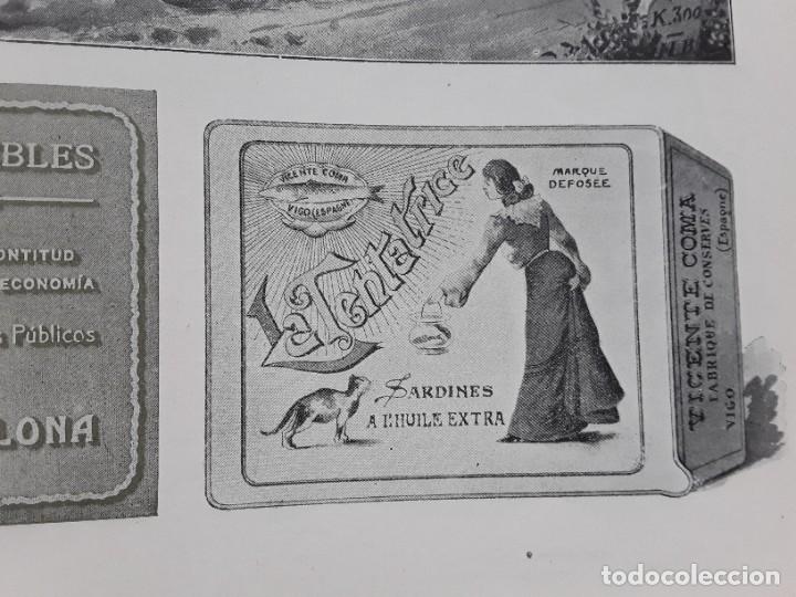 Collezionismo di affissi: FABRICA DE CONSERVAS VICENTE COMA VIGO LA TENTATRICE SARDINES A L'HUILE EXTRA HOJA A&Ntilde;O 1907