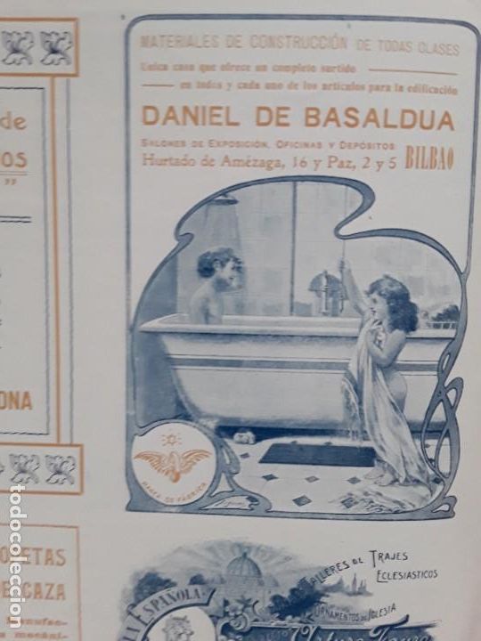 Collezionismo di affissi: MATERIALES DE CONSTRUCCION DE TODAS CLASES DANIEL DE BASALDUA BILBAO HOJA A&Ntilde;O 1907