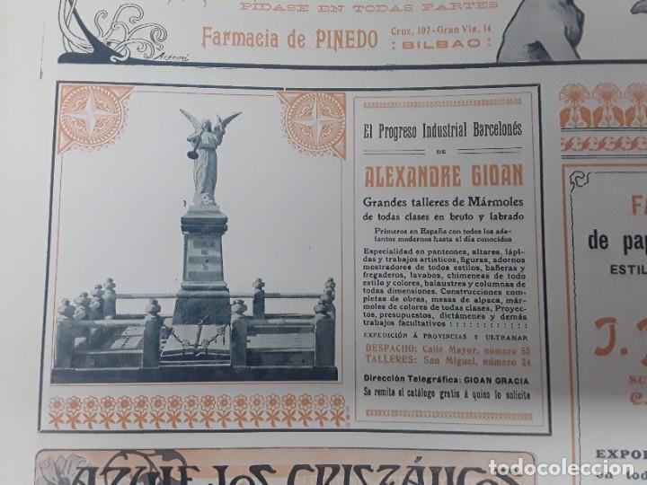 Collezionismo di affissi: GRANDES TALLERES MARMOLES .EL PROGRESO INDUSTRIAL BARCELONES DE ALEXANDRE GIOAN HOJA A&Ntilde;O 1907