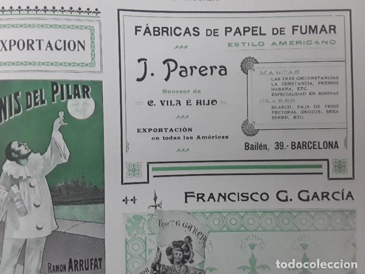 Collezionismo di affissi: FABRICAS DE PAPEL DE FUMAR ESTILO AMERICANO J.PARERA SUCESOR C.VILA E HIJO BARCELONA HOJA A&Ntilde;O 1907