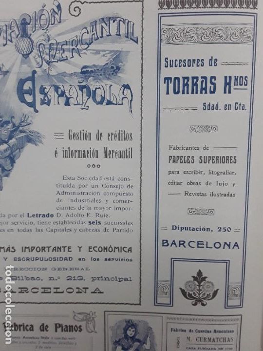 Colecionismo de cartazes: FABRICA PAPELES SUPERIORES SUCESORES DE TORRAS HERMANOS BARCELONA HOJA A&Ntilde;O 1907
