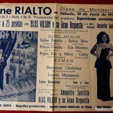 Coleccionismo de carteles: CARTEL ESPECTÁCULO REVISTA ( BLAS VILSON Y AMPARITO SANTILLO ) OLESA DE MONSERRAT 1950