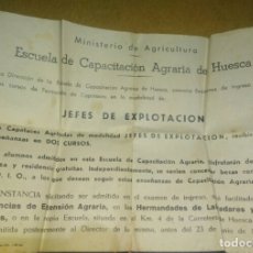Coleccionismo de carteles: CARTEL 1974 ESCUELA CAPACITACIÓN AGRARIA DE HUESCA MINISTERIO DE AGRICULTURA CURSO JEFE EXPLOTACIÓN. Lote 299061813