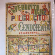Coleccionismo de carteles: CAPERUCITA ROJA PULGARCITO Y CENICIENTA-ALBUM CROMOS FHER-CARTEL PUBLICIDAD-VER FOTOS-(V-23.164)