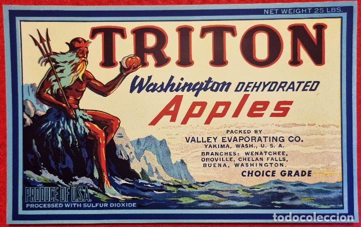 Sammeln von Plakaten: CARTEL ITO ETIQUETA USA MANZANAS APPLES TRITON WASHINGTON ORIGINAL K11