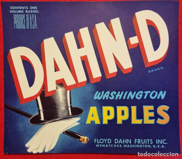 Sammeln von Plakaten: CARTEL ITO ETIQUETA USA MANZANAS APPLES DAHN&acute;D WASHINGTON ORIGINAL K11