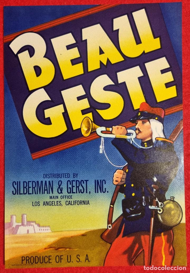 Coleccionismo de carteles: CARTEL ITO ETIQUETA USA FRUTAS BEAU GESTE LOS ANGELES CALIFORNIA ORIGINAL K11
