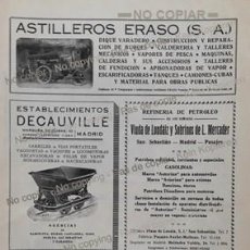 Coleccionismo de carteles: PPIOS. 1900-CARTEL-ASTILLERO ERASO ZUMAYA-SULZER FRERES WINTERTHUR-DECAUVILLE-LONDAIZ-S. SEBASTIAN. Lote 209045193