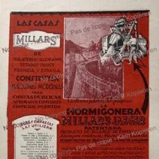 Coleccionismo de carteles: PPIO 1900-CARTEL LITOGRAFIA MILLARS MAQUINARIA DIBUJO PETER DURING-CEMENTO GOLIAT MALAGA-MOLINS. Lote 207911148