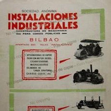Coleccionismo de carteles: PPIOS 1900-CARTEL LITOGRAFIA MAQUINARIA-BILBAO-ALTOS HORNOS VIZCAYA-RASPEIG CEMENTO CALAMAR ALICANTE. Lote 207921218