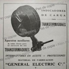 Coleccionismo de carteles: PPIOS. 1900-CARTEL GENERAL ELECTRIC ALSTHOM INDICADOR APARATO TRANSFORMADORE-SICE IBÉRICA ELÉCTRICAS. Lote 307288728