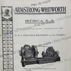 Coleccionismo de carteles: PPIOS 1900-CARTEL-ARMSTRONG WHITWORTH LONDRES TORNO -CEMENTO GOLIAT-BASCONIA-SOCIEDAD HULLERA-MINERA. Lote 209042693