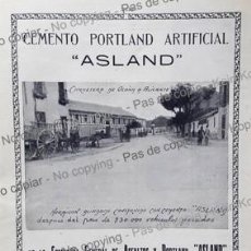 Coleccionismo de carteles: PPIOS 1900-CARTEL-CEMENTO ASLAND-PUEBLO CARRETERA OCAÑA ALICANTE-RENAULT DAMBORENEA-URIBASTERRA. Lote 209043642