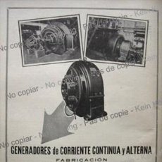 Coleccionismo de carteles: PPIOS. 1900-CARTEL GENERAL ELECTRIC ALSTHOM GENERADORES-SICE IBÉRICA ELÉCTRICAS-BARCELONA-BILBAO…. Lote 310279063