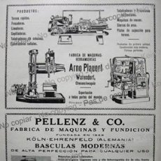 Coleccionismo de carteles: PPIOS. 1900-CARTEL-ARNO PLAUERT CHECOSLOVAQUIA MÁQUINAS TORNO-PELLENZ & CO COLONIA ALEMANIA BASCULAS. Lote 310421173