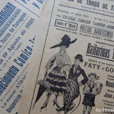 Coleccionismo de carteles: 2 CARTELES PLAZA DE TOROS DE TARRAGONA 1925 / FUNCIÓN TAURINO-HUMORÍSTICA - ACONTECIMIENTO CÓMICO.... Lote 311235633