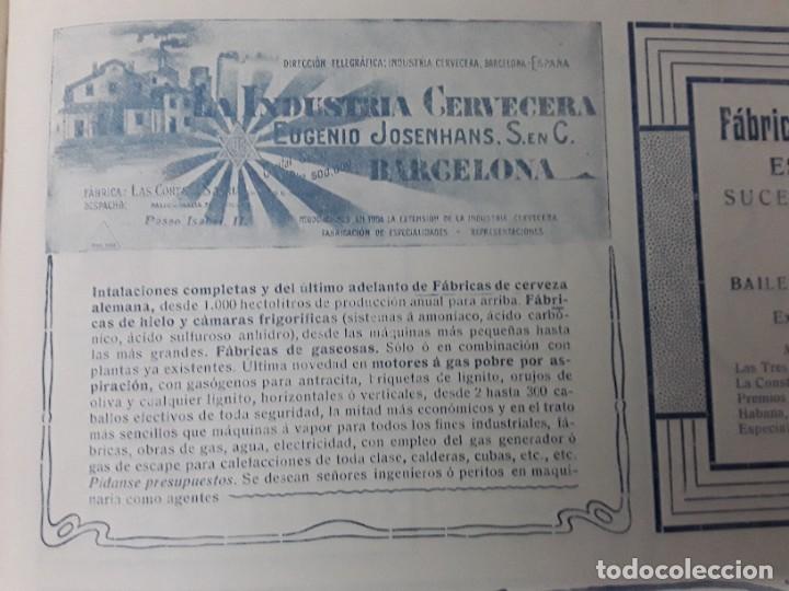 Collezionismo di affissi: LA INDUSTRIA CERVECERA EUGENIO JOSENHANS FABRICA DE CERVEZAS GASEOSAS HIELO BARCELONA HOJA A&Ntilde;O 1906