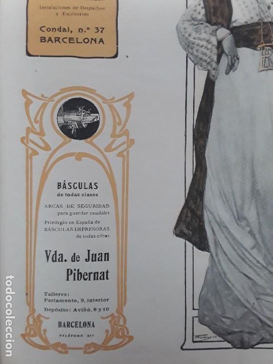 Coleccionismo de carteles: BASCULAS DE TODAS CLASES ARCAS DE SEGURIDAD VIUDA DE JUAN PIBERNAT BARCELONA HOJA A&Ntilde;O 1904