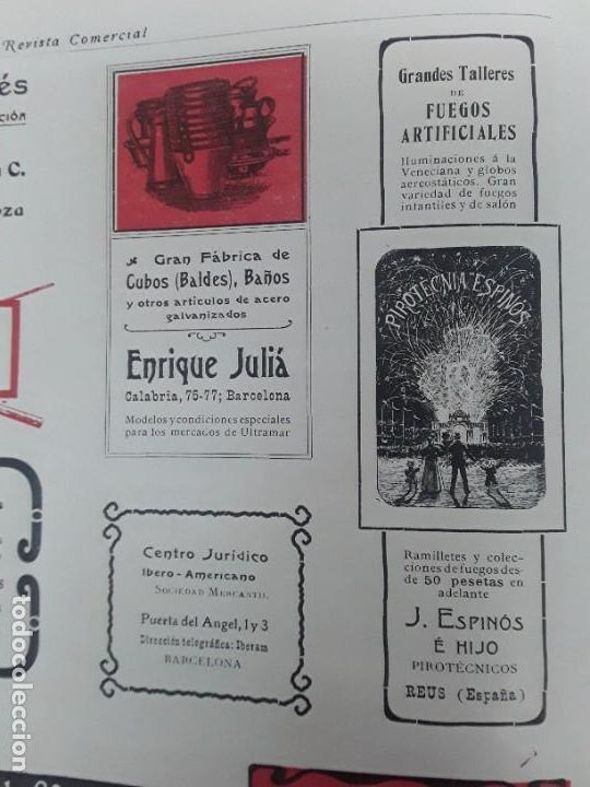 Coleccionismo de carteles: PIROTECNICA ESPINOS TALLERES DE FUEGOS ARTIFICIALES REUS J.ESPINOS Y HIJOS HOJA A&Ntilde;O 1904