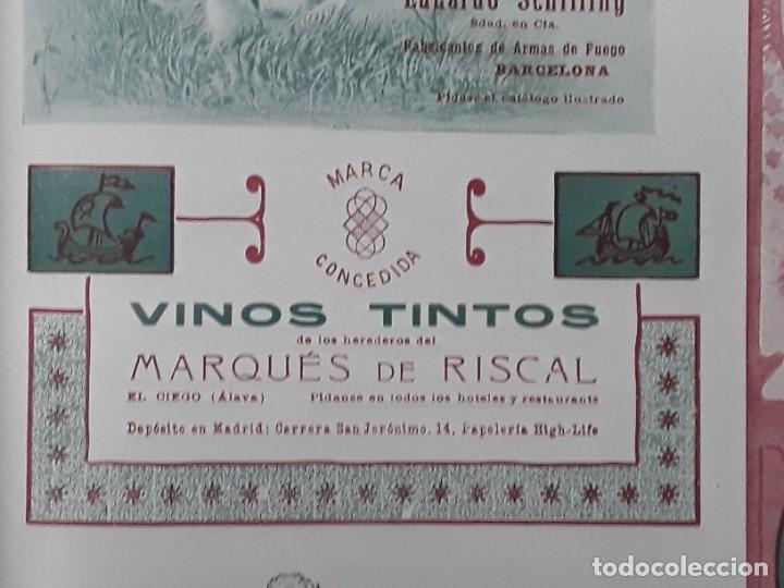 Coleccionismo de carteles: VINOS TINTOS DE LOS HEREDEROS DEL MARQUES DE RISCAL EL CIEGO ALAVA HOJA PUBLICIDAD A&Ntilde;O 1904