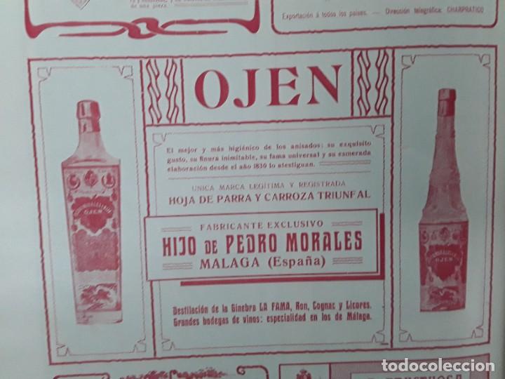 Coleccionismo de carteles: HIJO DE PEDRO MORALES MALAGA ANIS OJEN HOJA DE PARRA Y CARROZA TRIUNFAL GINEBRA LA FAMA A&Ntilde;O 1905