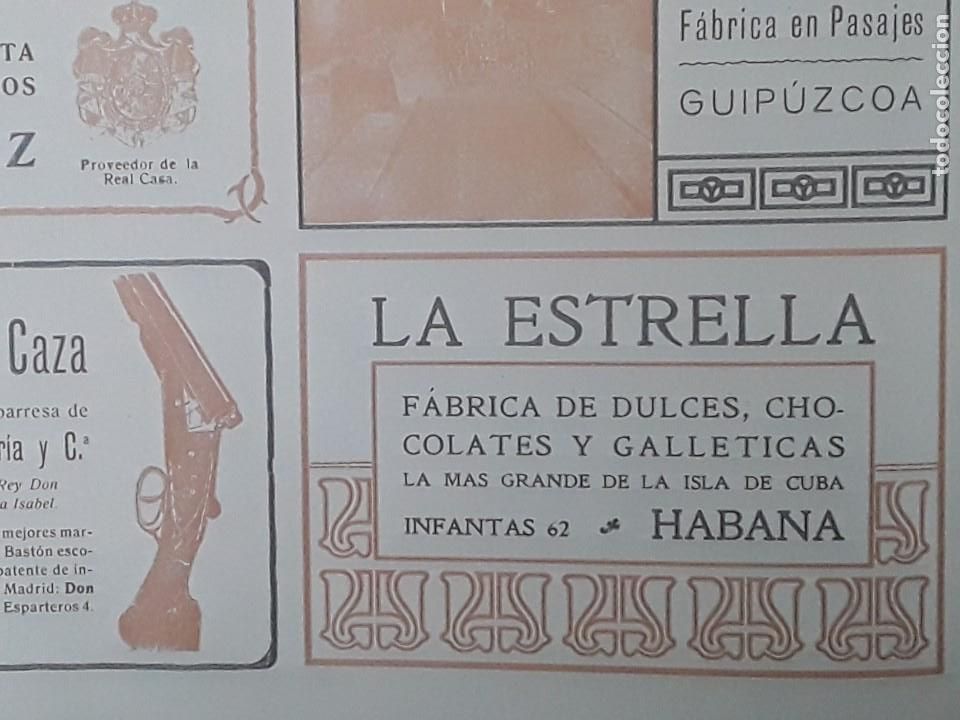 Collectionnisme d'affiches: FABRICA DE DULCES CHOCOLATES GALLETICAS - LA ESTRELLA - HABANA LA MAS GRANDE DE CUBA HOJA A&Ntilde;O 1905