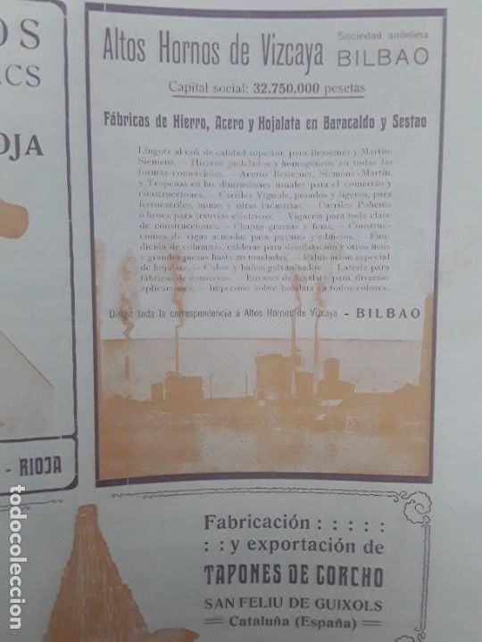 Collectionnisme d'affiches: FABRICA HIERRO ACERO HOJALATA ALTOS HORNOS DE VIZCAYA BARACALDO SESTAO BILBAO HOJA A&Ntilde;O 1905