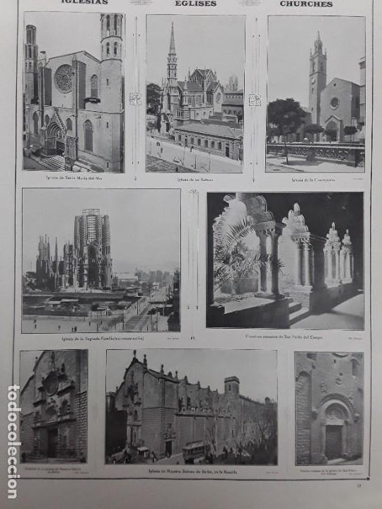 Coleccionismo de carteles: IGLESIAS DE BARCELONA 2 HOJAS A&Ntilde;O 1917