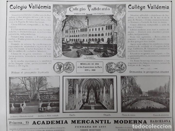 Coleccionismo de carteles: COLEGIO VALLDEMIA MARISTAS / ACADEMIA MERCANTIL MODERNA BARCELONA HOJA A&Ntilde;O 1917