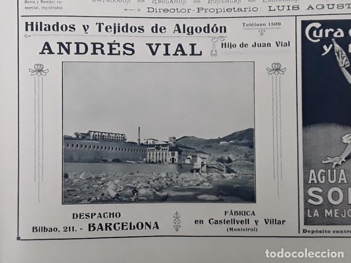 Collezionismo di affissi: HILADOS TEJIDOS ALGODON ANDRES VIALHIJO JUAN VIAL CASTELLVELL Y VILLAR / AGUA DE SOLARES 1917