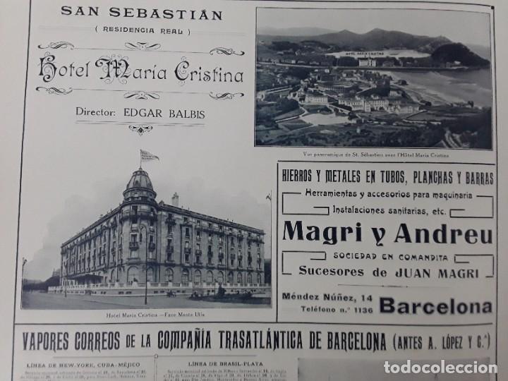 Collezionismo di affissi: HOTEL MARIA CRISTINA SAN SEBASTIAN DIRECTOR EDGAR BALBIS HOJA A&Ntilde;O 1917