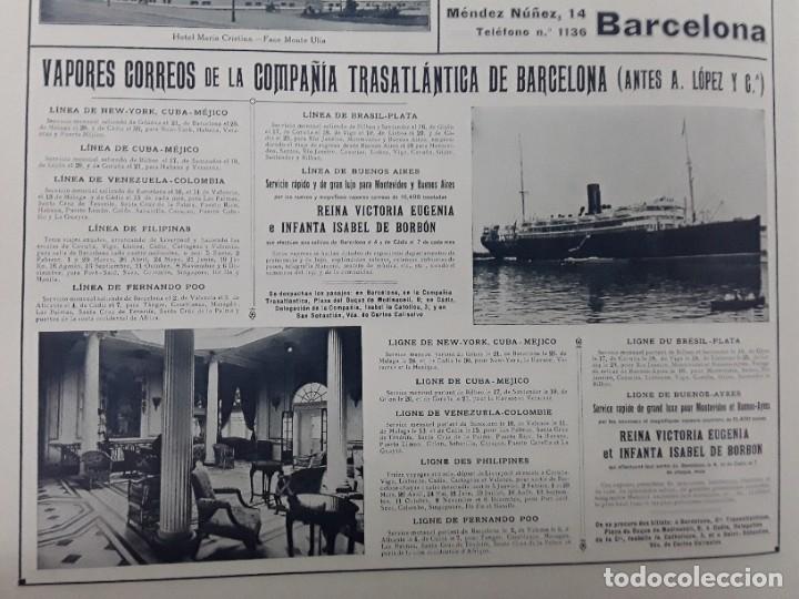 Coleccionismo de carteles: VAPORES CORREOS DE LA COMPA&Ntilde;IA TRASATLANTICA DE BARCELONA ( ANTES A.LOPEZ Y C&ordf; )HOJA 1917
