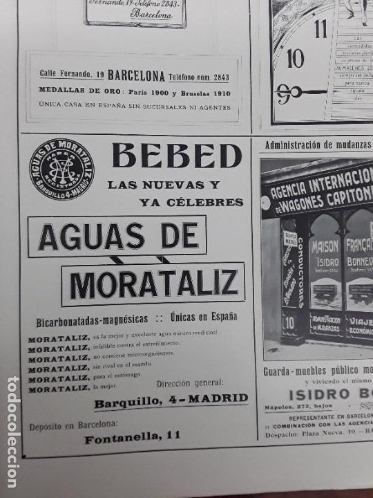 Collezionismo di affissi: BEBED LAS NUEVAS Y CELEBRES AGUAS DE MORATALIZ BICARBONATADAS -MAGNESICAS MADRID HOJA 1917