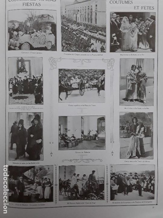 Collezionismo di affissi: COSTUMBRES TIPICAS FIESTAS MADRID HOJA A&Ntilde;O 1917